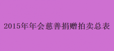 2015年年会慈善捐赠拍卖总表